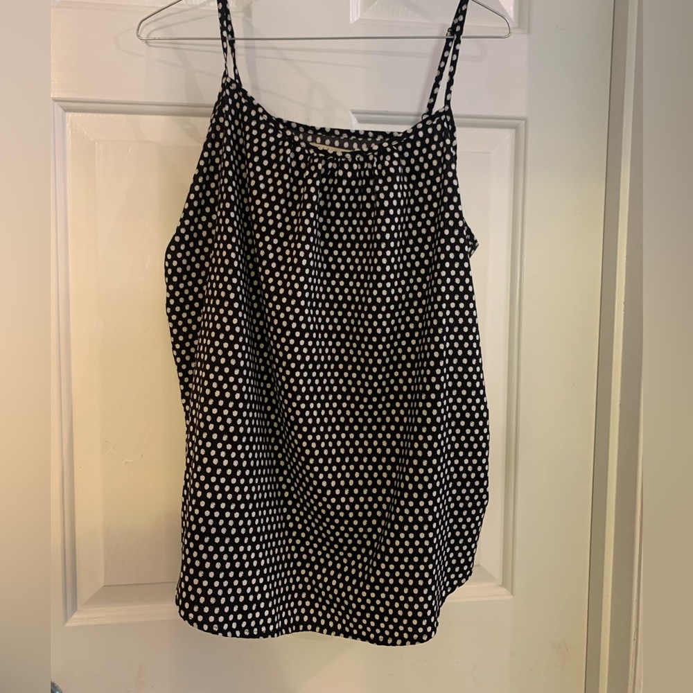 Black and white polka dot top